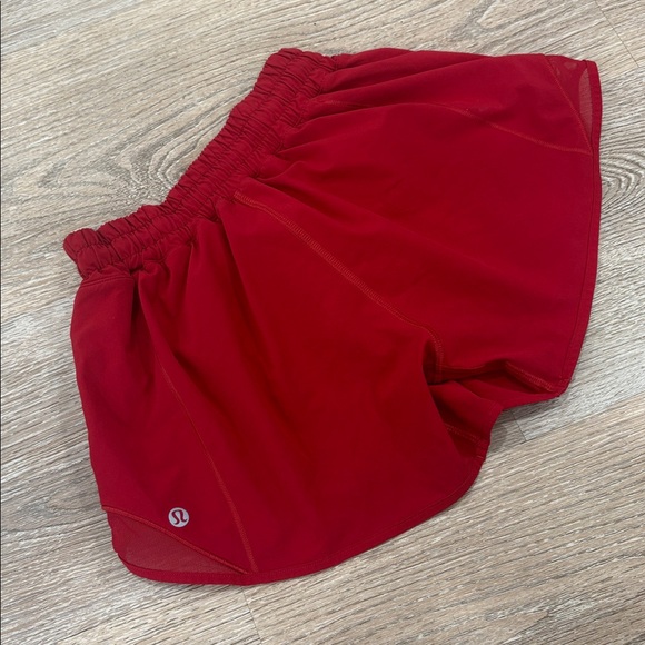 Lululemon Hotty Hot High Rise Shorts 2 Tall 3.5” Red Running - Picture 2 of 13